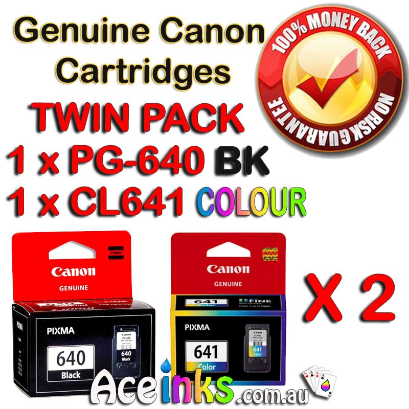 Twin Pack Combo GENUINE ORIGINAL CANON PG-640BK CL-641 Colour